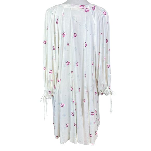 We the Free People NWT Winter Sun White Floral Pullover Long Sleeve Mini Dress - Picture 3 of 10
